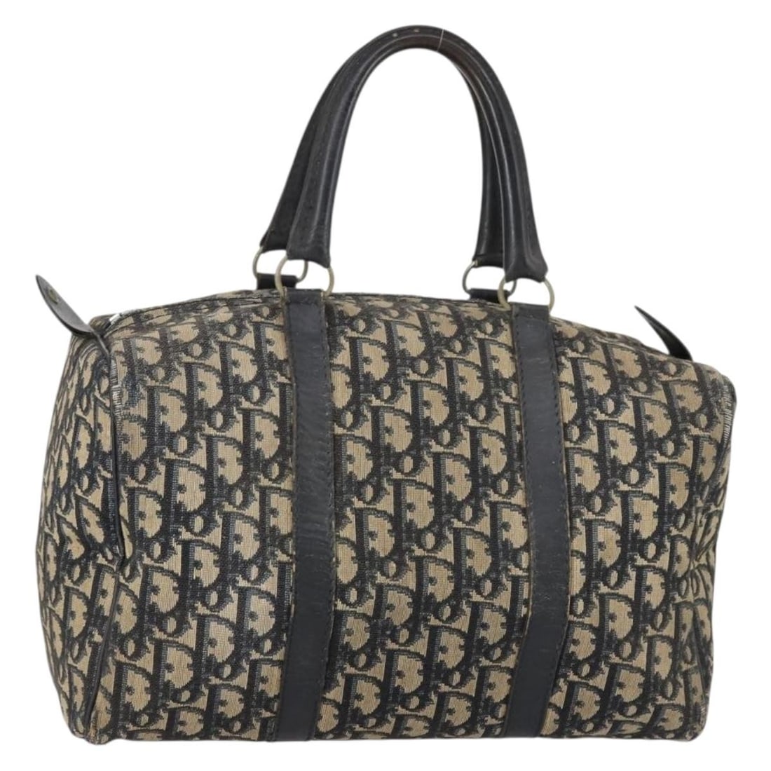 Christian Dior Trotter Canvas Boston Bag Black Silver Authentic (1 of 18)