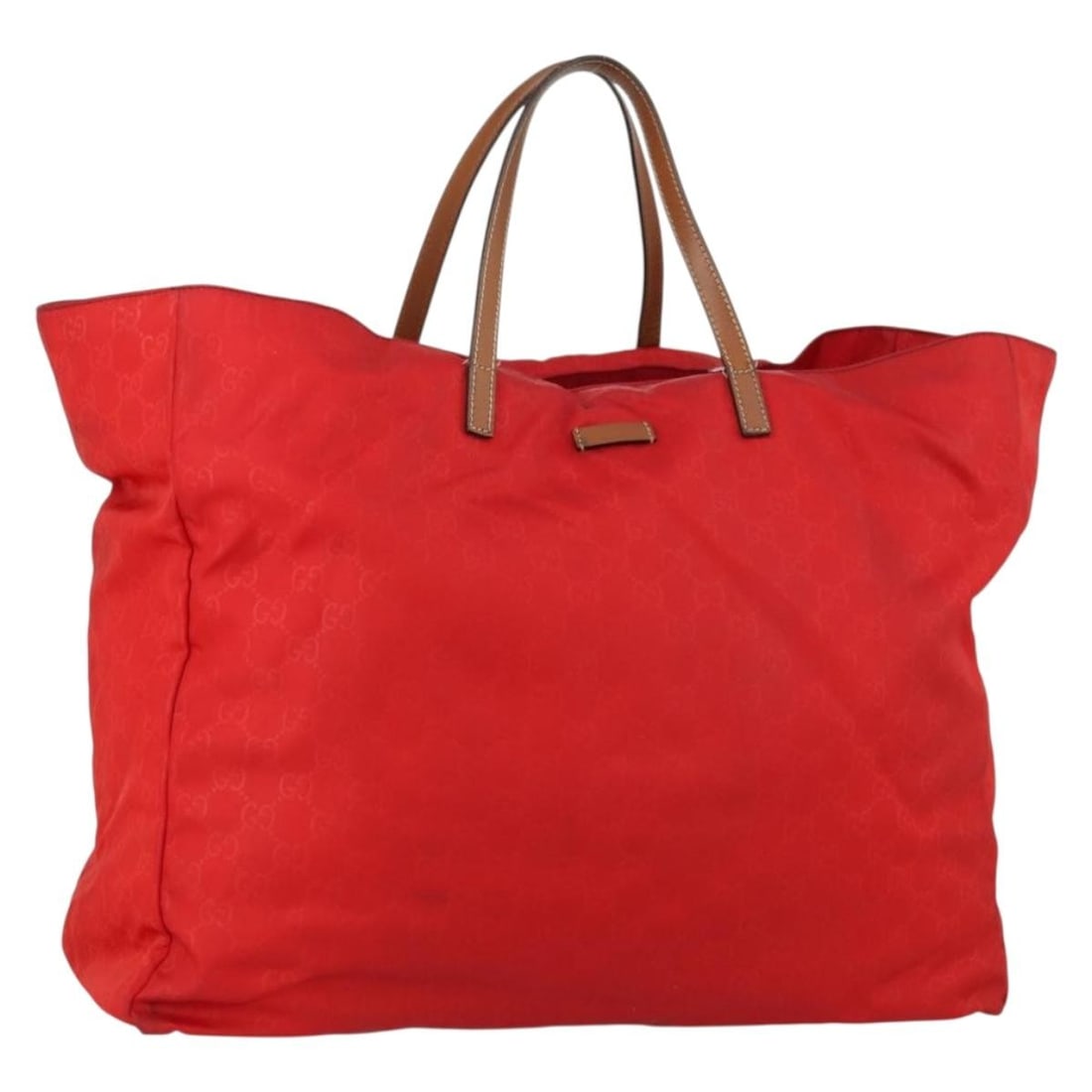 Gucci 286198 Gold Red GG Canvas Nylon Tote Bag from Italy (1 of 18)