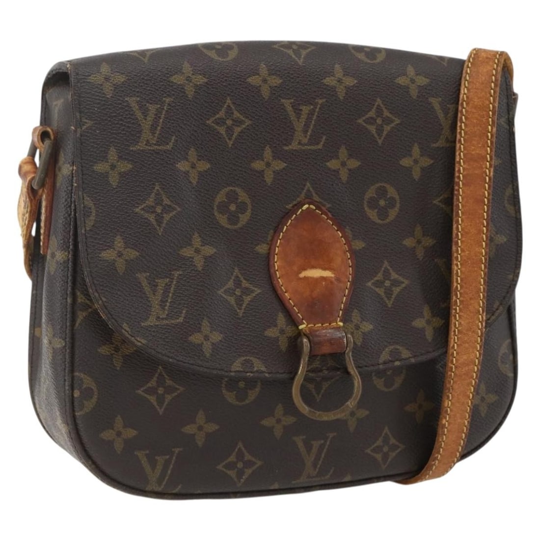 Louis Vuitton Saint Cloud GM Monogram Canvas Shoulder Bag M51242 France: Louis Vuitton Saint Cloud GM Monogram Canvas Shoulder Bag M51242 France This is a Louis Vuitton Monogram Saint Cloud GM shoulder bag crafted from signature monogram canvas and made in France. The bag
