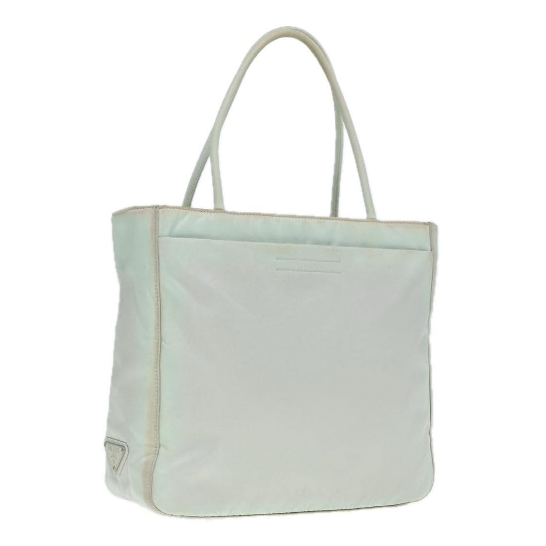 PRADA Light Blue Silver Nylon Tote Bag Auth 92863 Made in Italy (1 of 18)