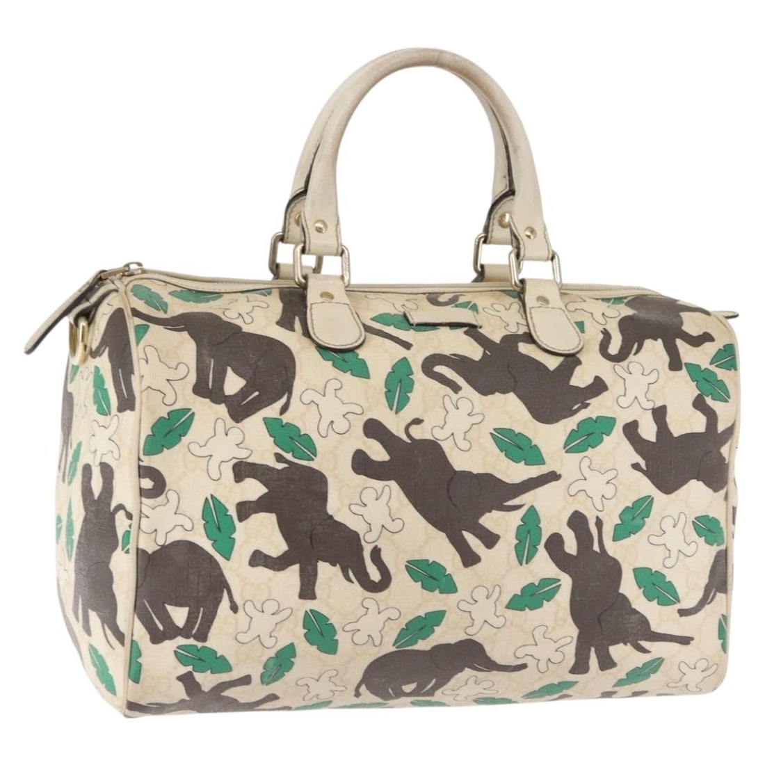 GUCCI GG Supreme White PVC Hand Bag 189895 Auth Italy: GUCCI GG Supreme White PVC Hand Bag 189895 Auth Italy This authentic GUCCI GG Supreme Hand Bag is a stylish accessory crafted in Italy from durable PVC leather. Featuring a classic white exterior, it