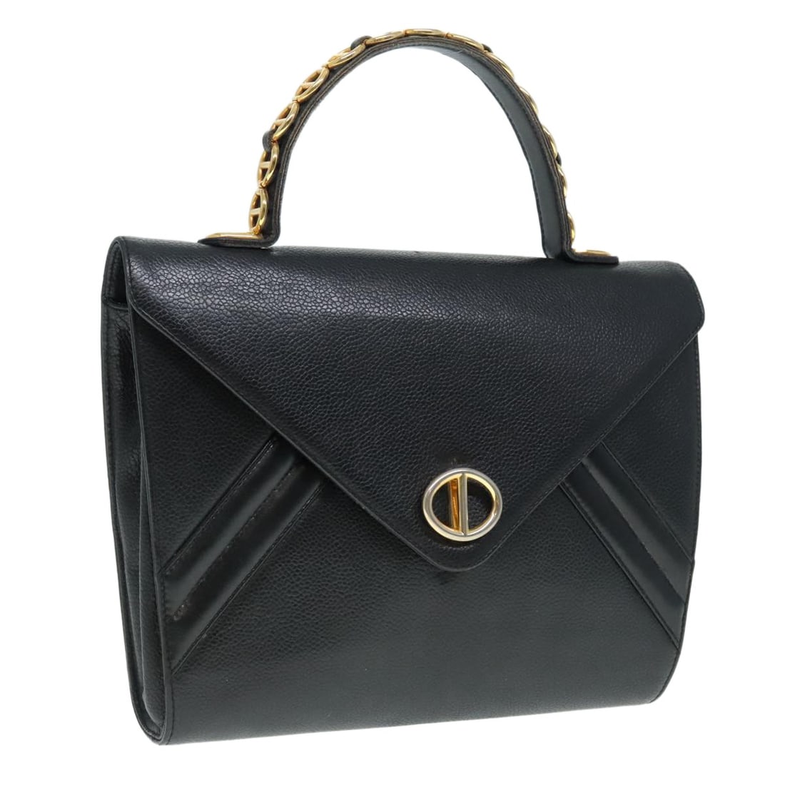 Christian Dior Black Gold Leather Hand Bag Auth France: Christian Dior Black Gold Leather Hand Bag Auth France This exquisite Christian Dior Hand Bag is crafted from high-quality leather, featuring a stunning black and gold color combination that exudes el