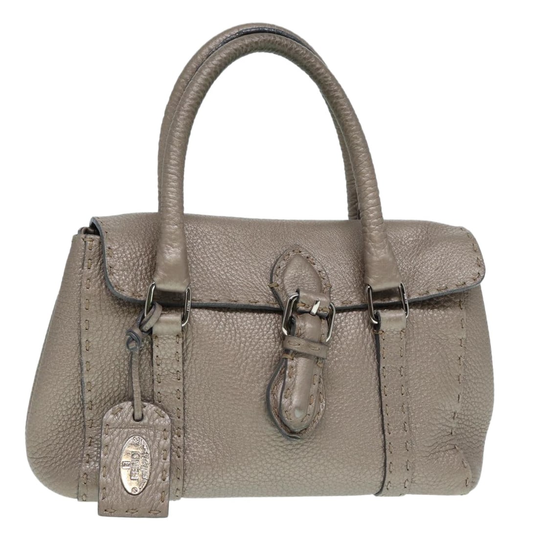 Fendi Celeria Leather Hand Bag Silver Made in Italy (1 of 18)