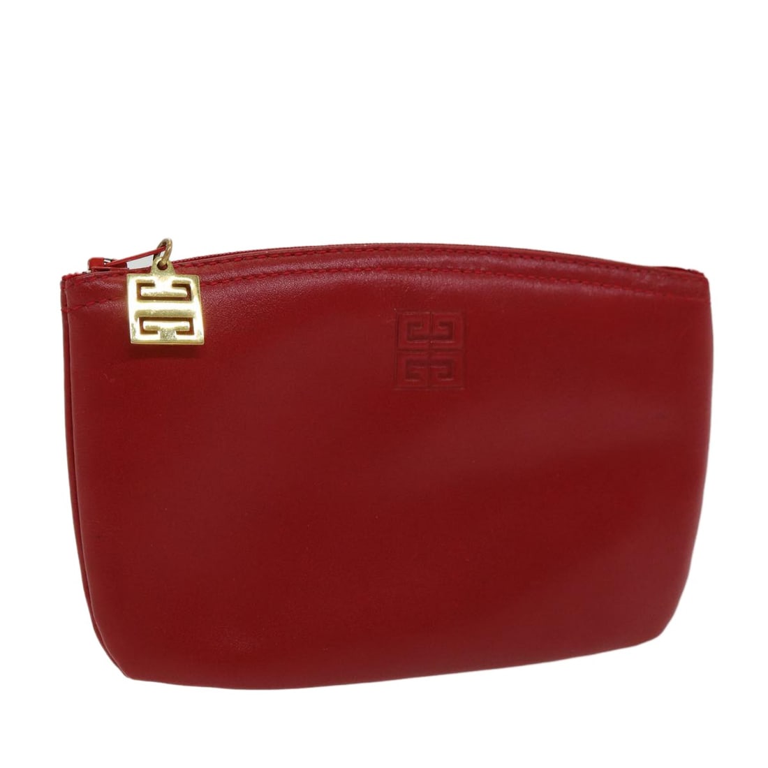 GIVENCHY Leather Pouch Red Gold Luxury Accessory (1 of 17)