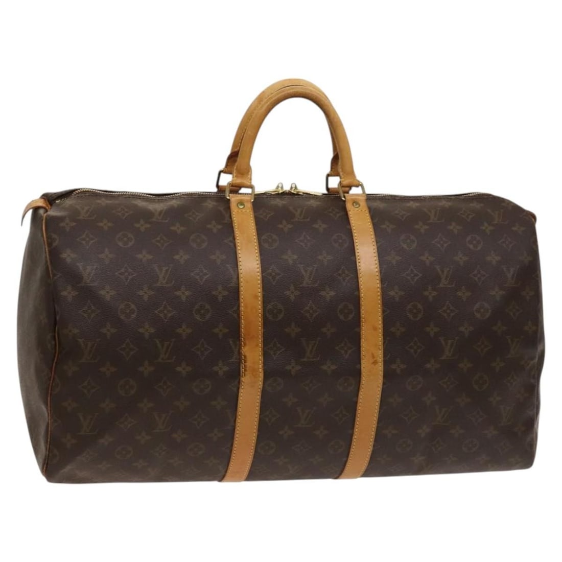 LOUIS VUITTON Monogram Keepall 55 Boston Bag M41424 Authenticated: LOUIS VUITTON Monogram Keepall 55 Boston Bag M41424 Authenticated Introducing the LOUIS VUITTON Monogram Keepall 55 Boston Bag, a timeless travel companion crafted from durable Monogram Canvas. This i
