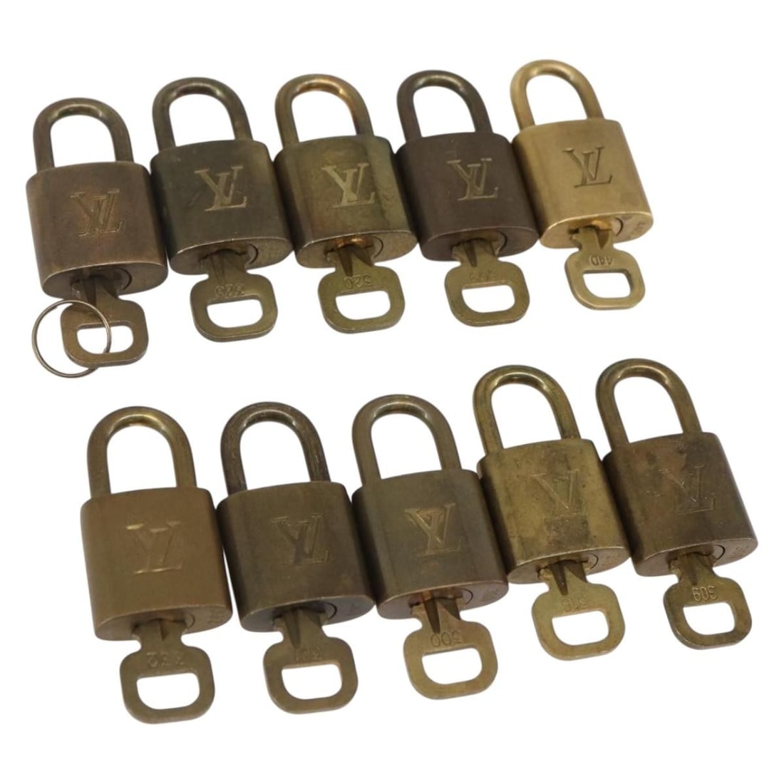Set of 10 Gold Metal Padlocks by Louis Vuitton (1 of 8)