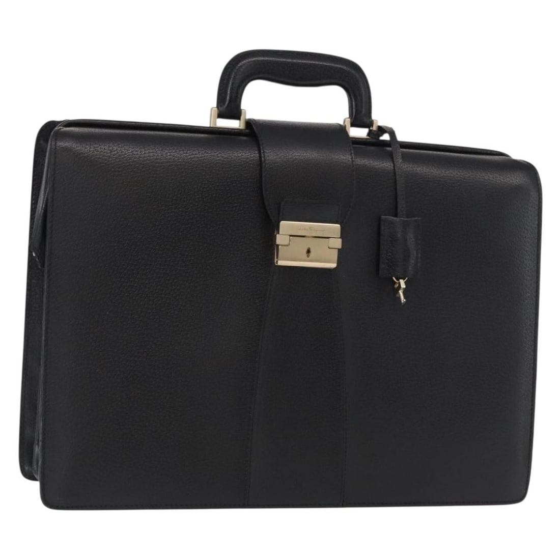 Salvatore Ferragamo Black Leather Business Bag Auth 151627 Italy (1 of 18)