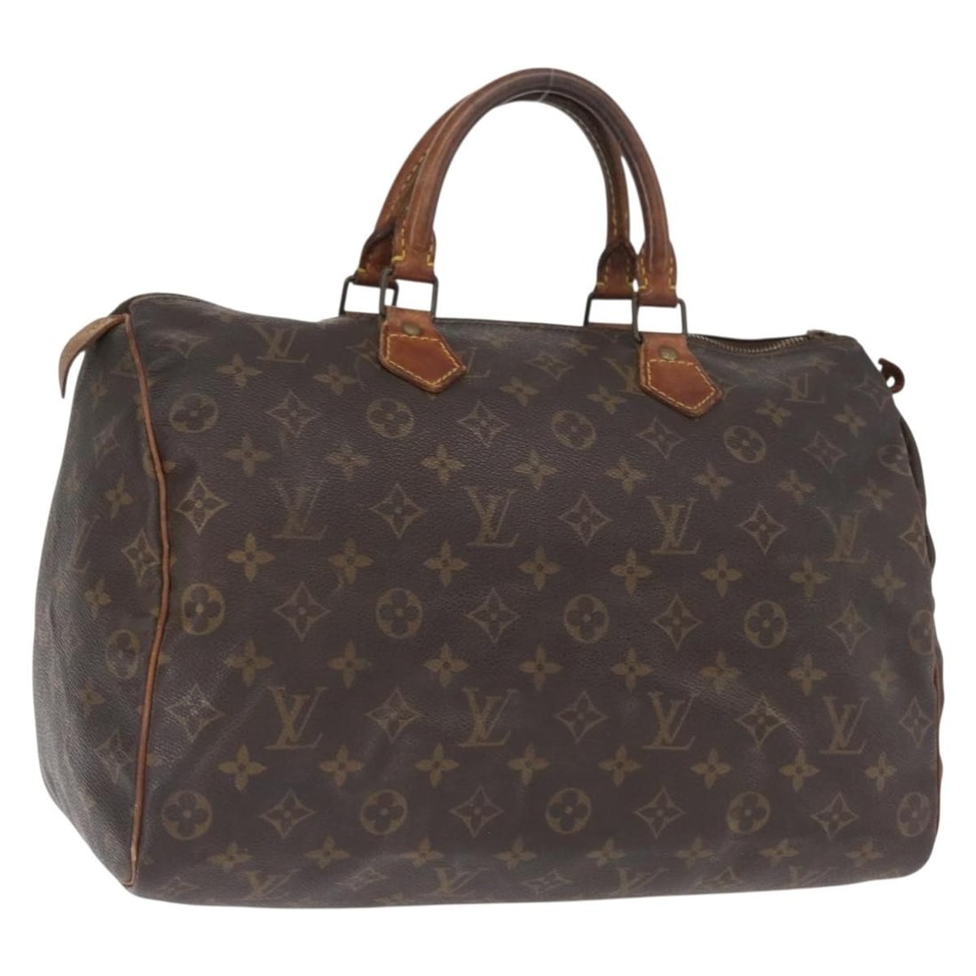 Louis Vuitton Speedy 35 Monogram Canvas Handbag M41524 France: Louis Vuitton Speedy 35 Monogram Canvas Handbag M41524 France This is a Louis Vuitton Monogram Speedy 35 handbag, crafted in France from signature monogram canvas. The bag measures approximately 35cm