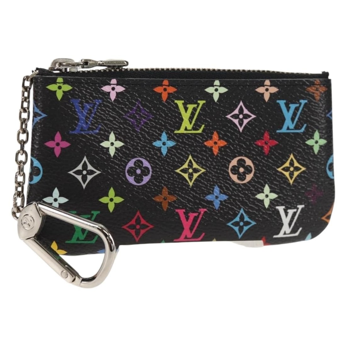 LOUIS VUITTON Multicolor Coin Purse Pochette Cles M60279 Black Auth: LOUIS VUITTON Multicolor Coin Purse Pochette Cles M60279 Black Auth This exquisite Louis Vuitton Multicolor Pochette Cles NM Coin Purse showcases the iconic Monogram Multicolor Canvas in a striking bl