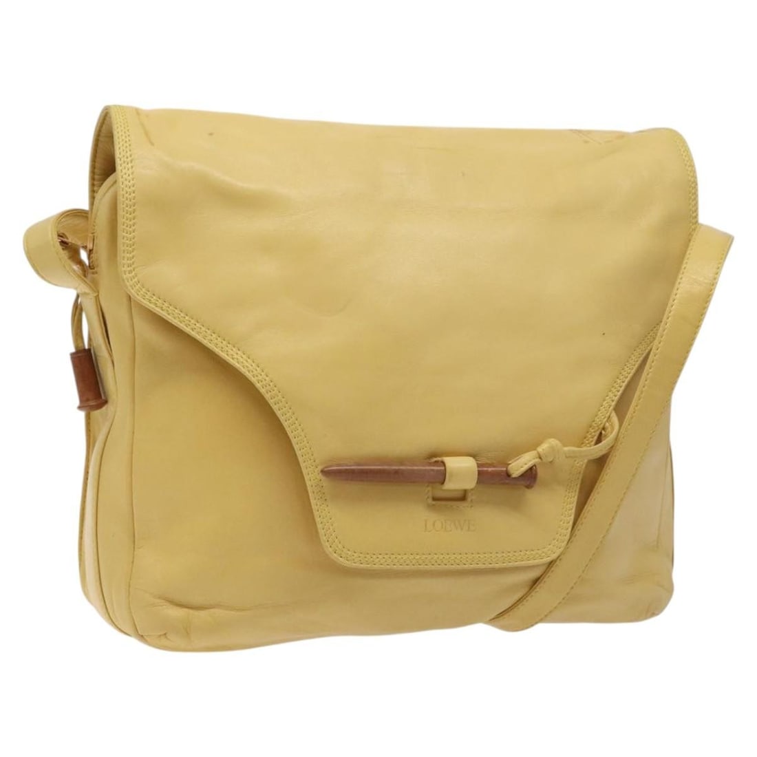 Authentic LOEWE Yellow Leather Shoulder Bag Made in Spain (1 of 18)