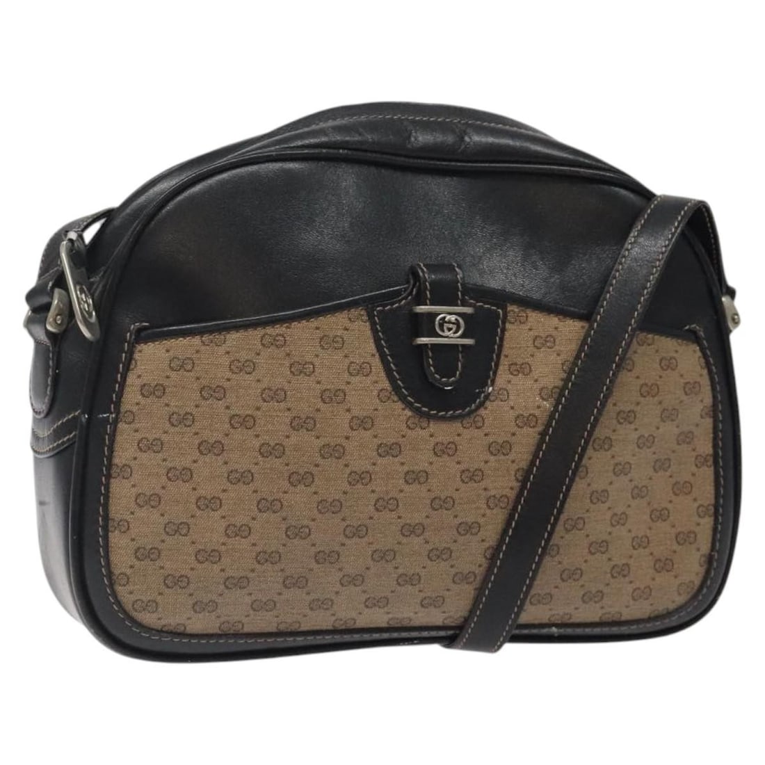 GUCCI Micro GG Supreme Shoulder Bag PVC Brown BA1925 Authentic: GUCCI Micro GG Supreme Shoulder Bag PVC Brown BA1925 Authentic This GUCCI Micro GG Supreme Shoulder Bag combines luxury and practicality with its stylish design and durable PVC leather construction. T