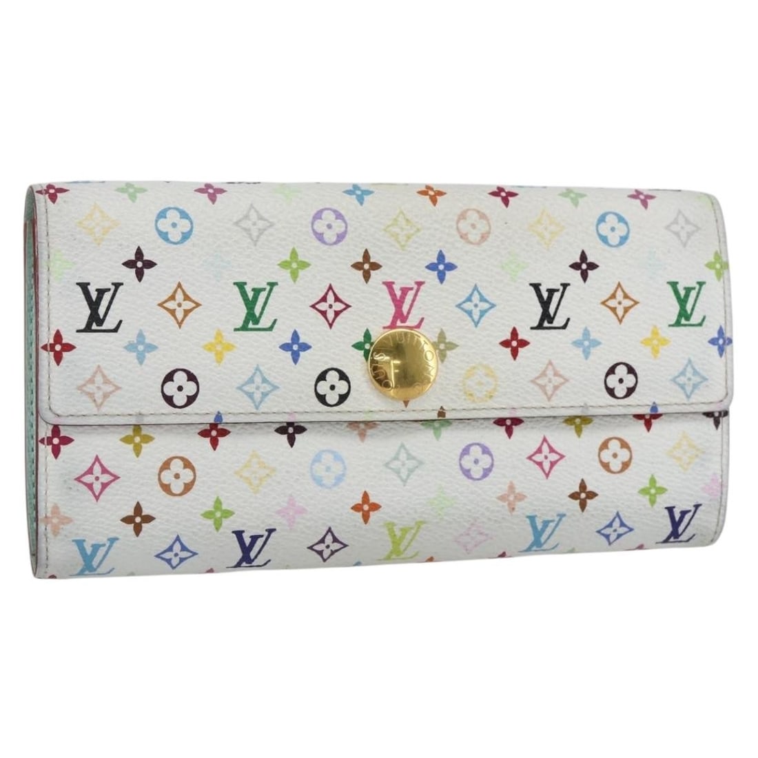 LOUIS VUITTON Multicolor Portefeuille Sarah Wallet White M93532 Auth: LOUIS VUITTON Multicolor Portefeuille Sarah Wallet White M93532 Auth This authentic LOUIS VUITTON Multicolor Portefeuille Sarah Wallet is a stylish long wallet crafted in luxurious Monogram Multicolor