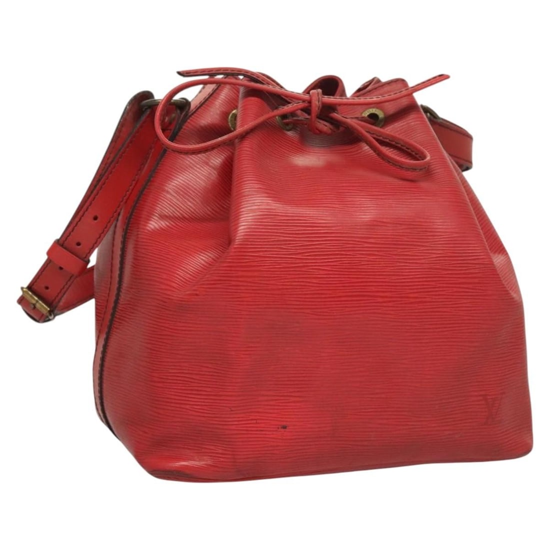 LOUIS VUITTON Red Epi Petit Noe Shoulder Bag M44107 Auth (1 of 18)