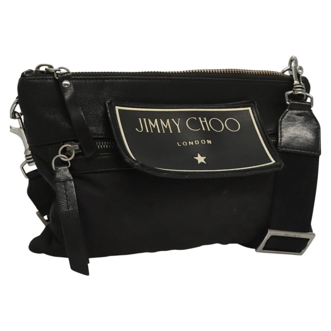 Jimmy Choo Black Nylon Shoulder Bag Made in Italy (1 of 18)