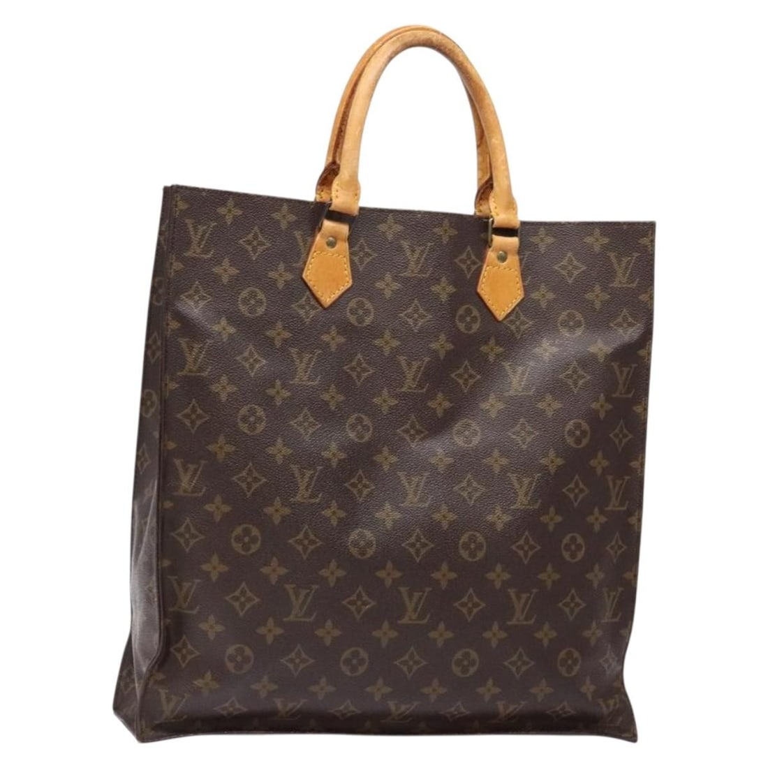 LOUIS VUITTON Monogram Sac Plat Hand Bag M51140 Auth France (1 of 18)