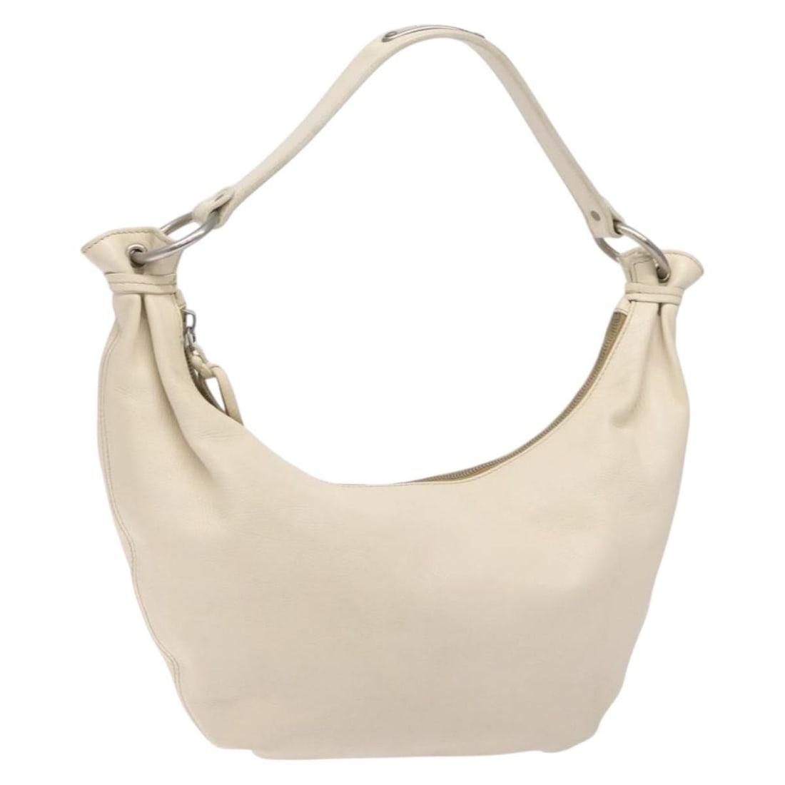 Miu Miu Leather Shoulder Bag White Silver Made in Italy (1 of 18)