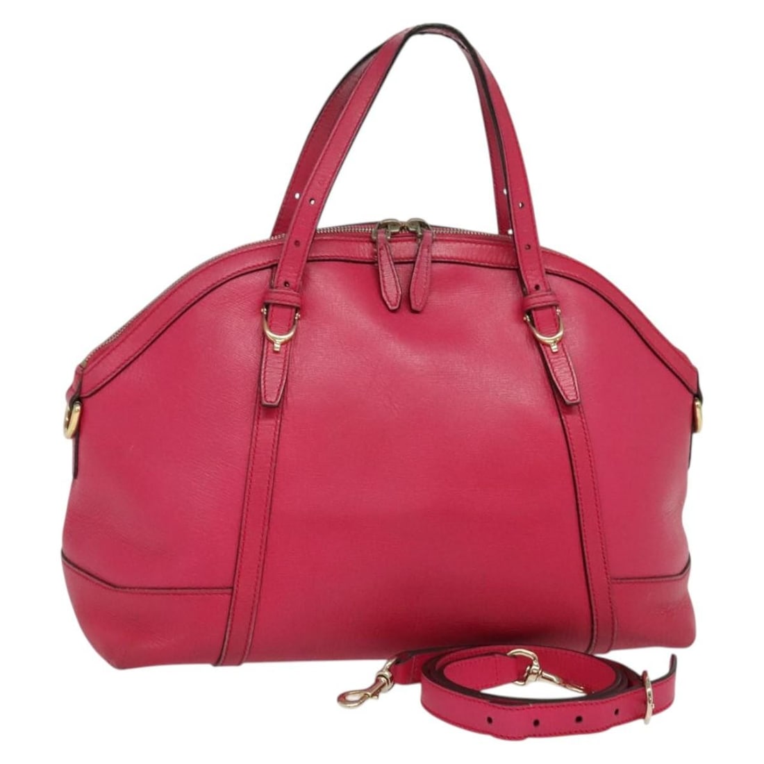 GUCCI 2-Way Leather Handbag Pink Gold 309614 Made in Italy (1 of 18)