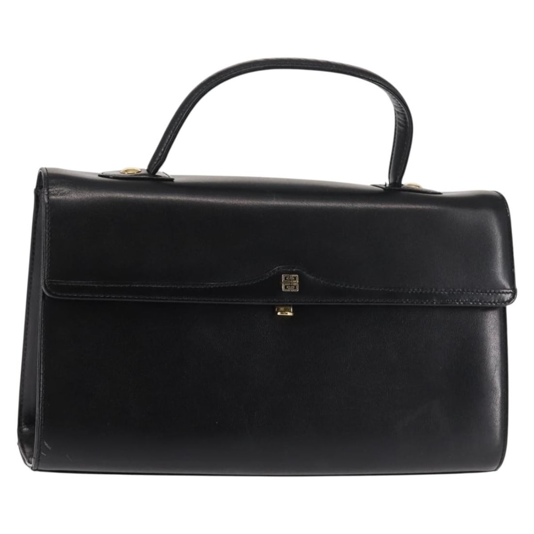 GIVENCHY Black Gold Leather Hand Bag Made in Japan (1 of 18)