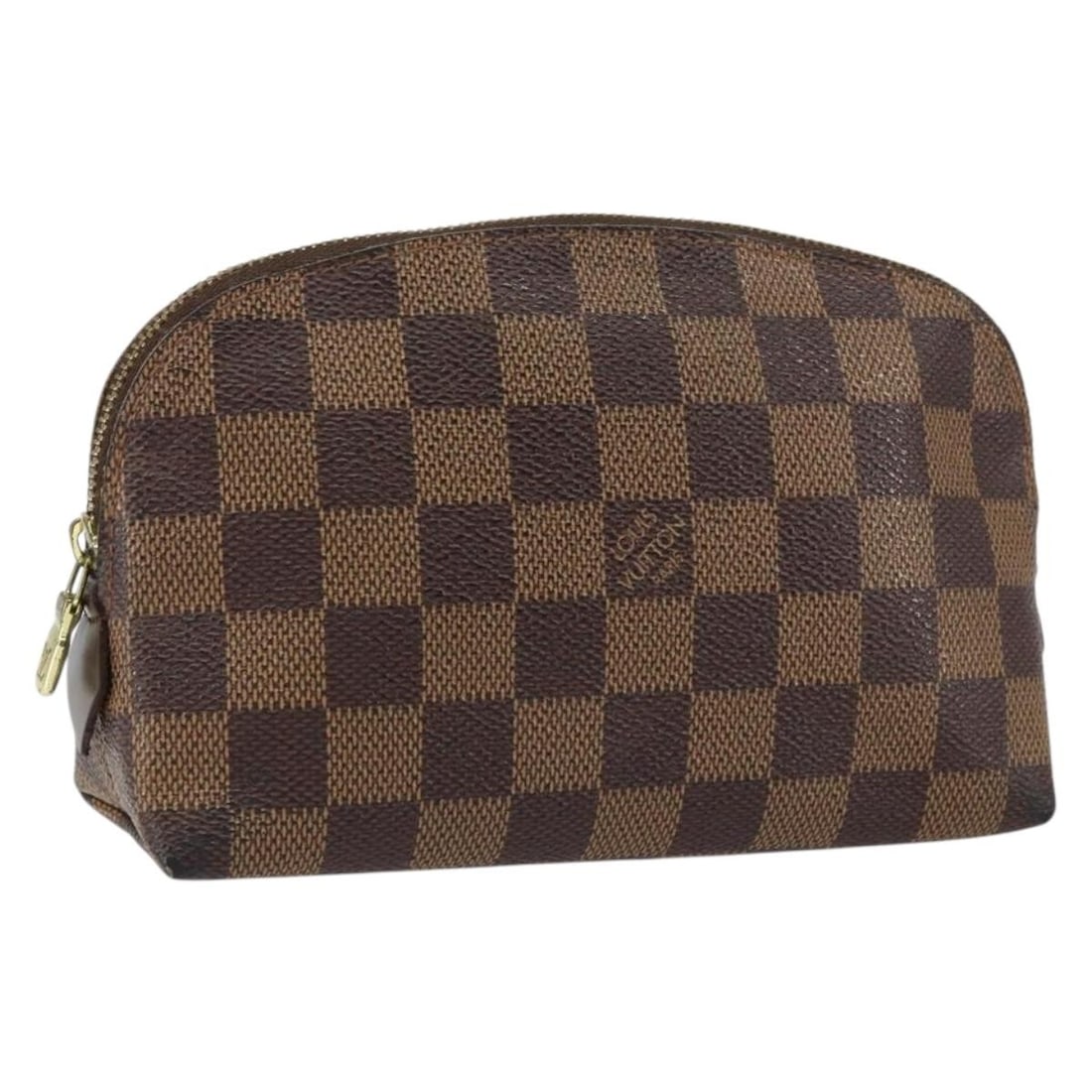 LOUIS VUITTON Damier Ebene Cosmetic Pouch N47516 Auth Spain: LOUIS VUITTON Damier Ebene Cosmetic Pouch N47516 Auth Spain This authentic LOUIS VUITTON Damier Ebene Pochette Cosmetic PM Pouch (model N47516) is a stylish and functional accessory. Crafted from dura
