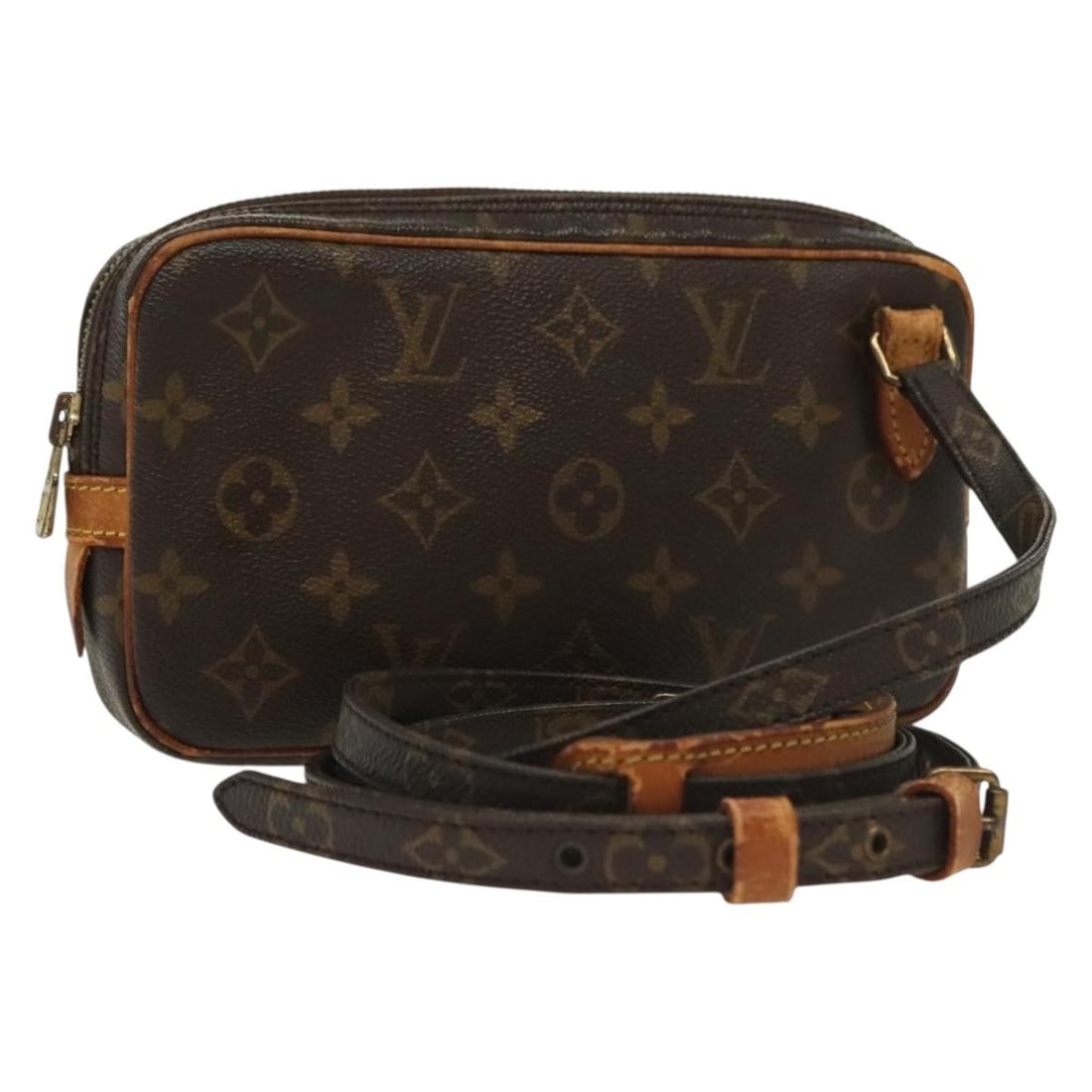 LOUIS VUITTON Monogram Marly Bandouliere Shoulder Bag M51828 France: LOUIS VUITTON Monogram Marly Bandouliere Shoulder Bag M51828 France This stylish LOUIS VUITTON Monogram Marly Bandouliere Shoulder Bag (M51828) is crafted from durable Monogram Canvas, showcasing the