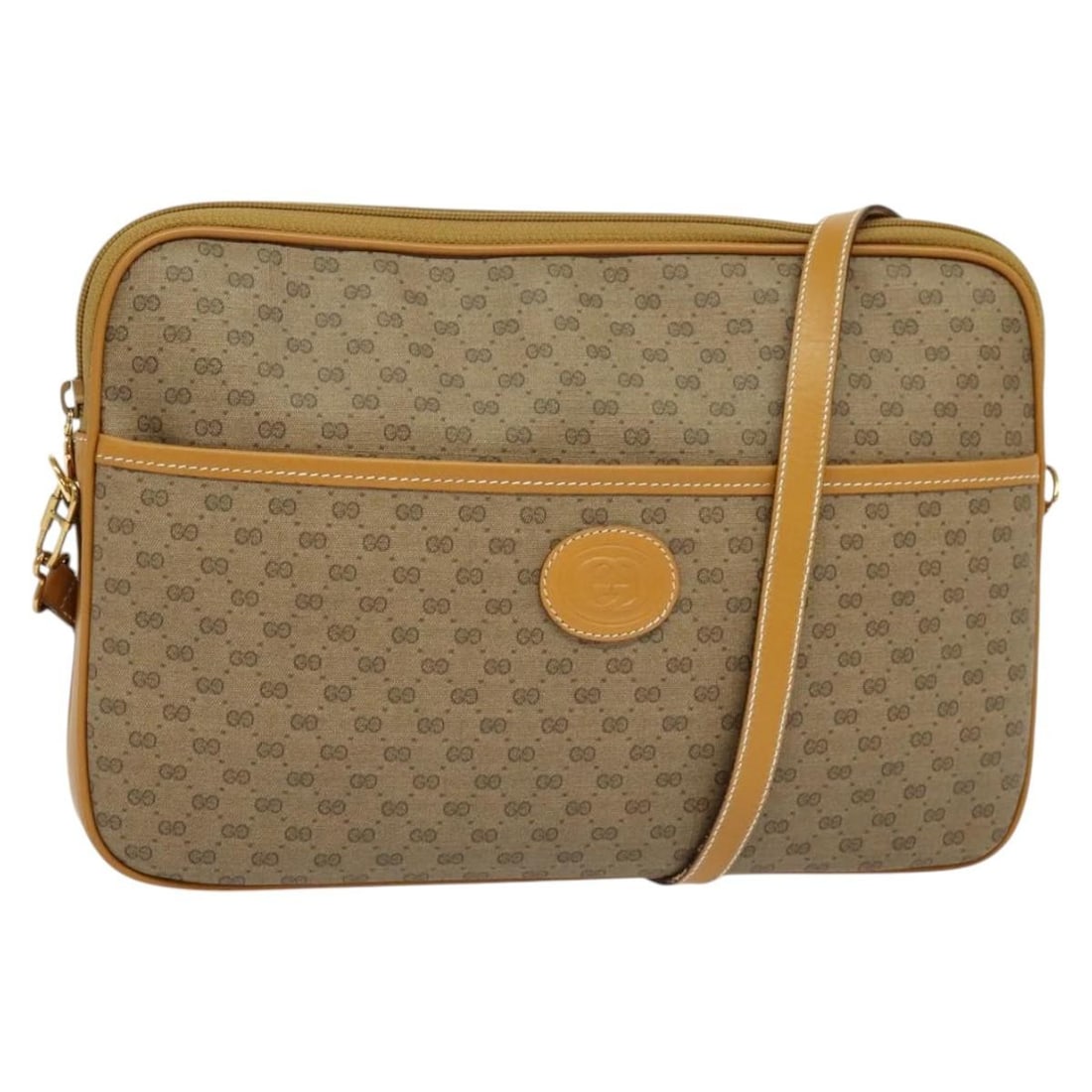 GUCCI Micro GG Supreme Shoulder Bag PVC Beige Gold 004 89 0262 Auth (1 of 18)