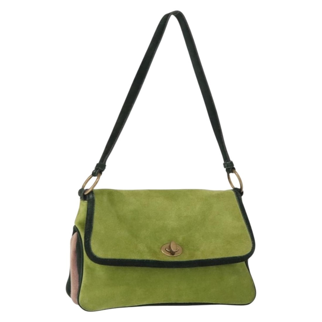 Miu Miu Green Suede Shoulder Bag Authentic Italy 156459 (1 of 18)
