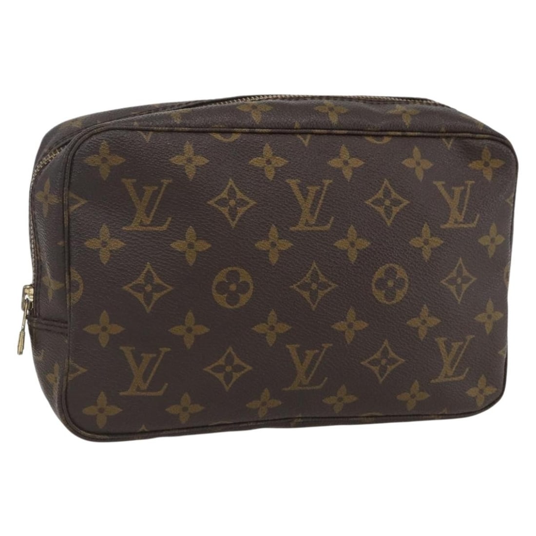 Louis Vuitton Monogram Canvas Trousse Toilette 23 Clutch Bag M47524 France: Louis Vuitton Monogram Canvas Trousse Toilette 23 Clutch Bag M47524 France This Louis Vuitton Monogram Trousse Toilette 23 clutch bag is crafted from signature monogram canvas and features a compact d