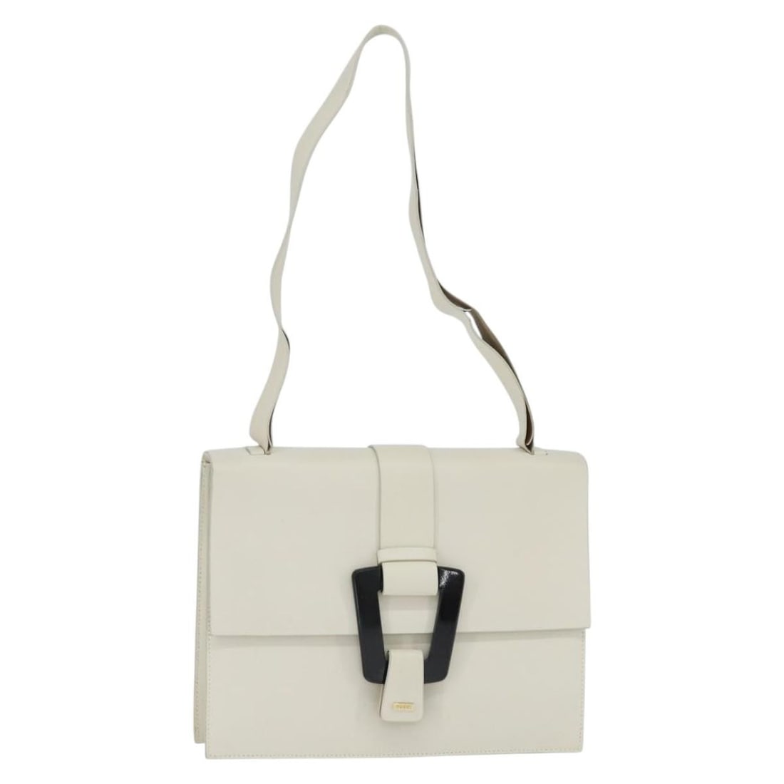 GUCCI Leather Shoulder Bag White Gold Italy BA7470 (1 of 18)