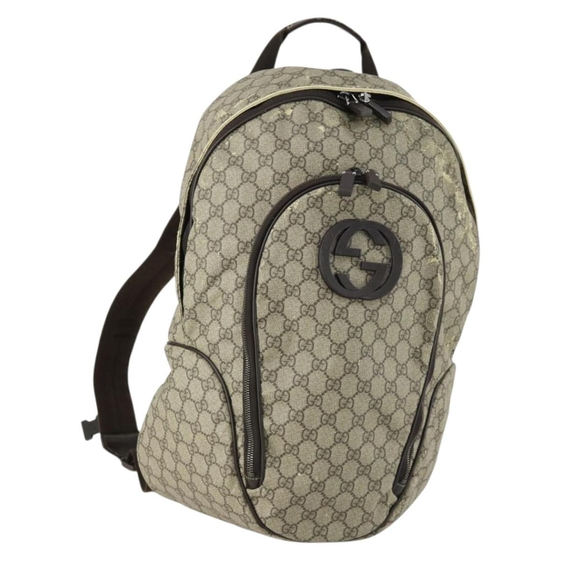 Beige GG Supreme PVC Leather Backpack by Gucci Model 223705 (1 of 18)