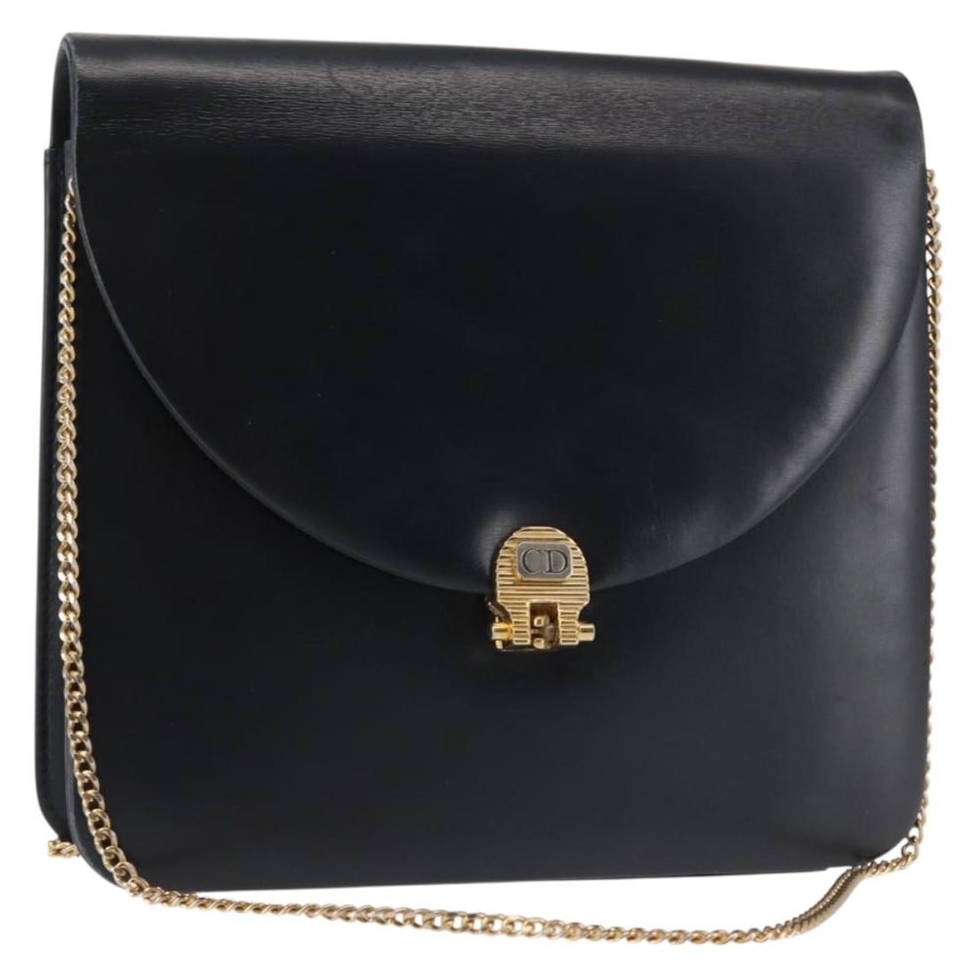 Christian Dior Navy Gold Leather Chain Shoulder Bag BA6234: Christian Dior Navy Gold Leather Chain Shoulder Bag BA6234 Introducing the Christian Dior Chain Shoulder Bag, a sophisticated accessory crafted in France. This stylish shoulder bag features a luxuriou