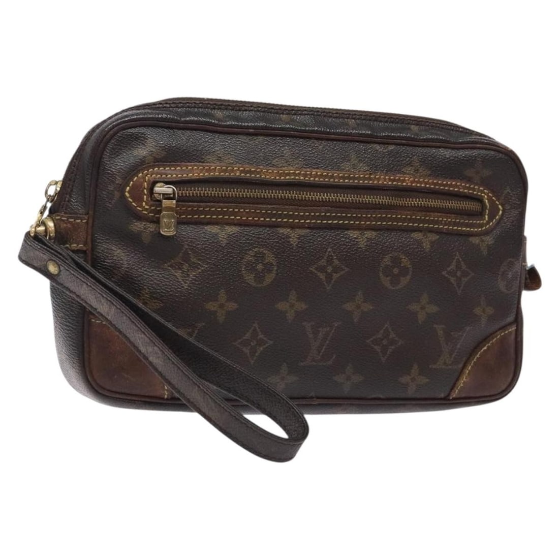 LOUIS VUITTON Monogram Marly Dragonne GM Clutch Bag M51825 Auth France: LOUIS VUITTON Monogram Marly Dragonne GM Clutch Bag M51825 Auth France This Louis Vuitton Monogram Marly Dragonne GM Clutch Bag is a stylish accessory crafted from durable Monogram Canvas, featuring t