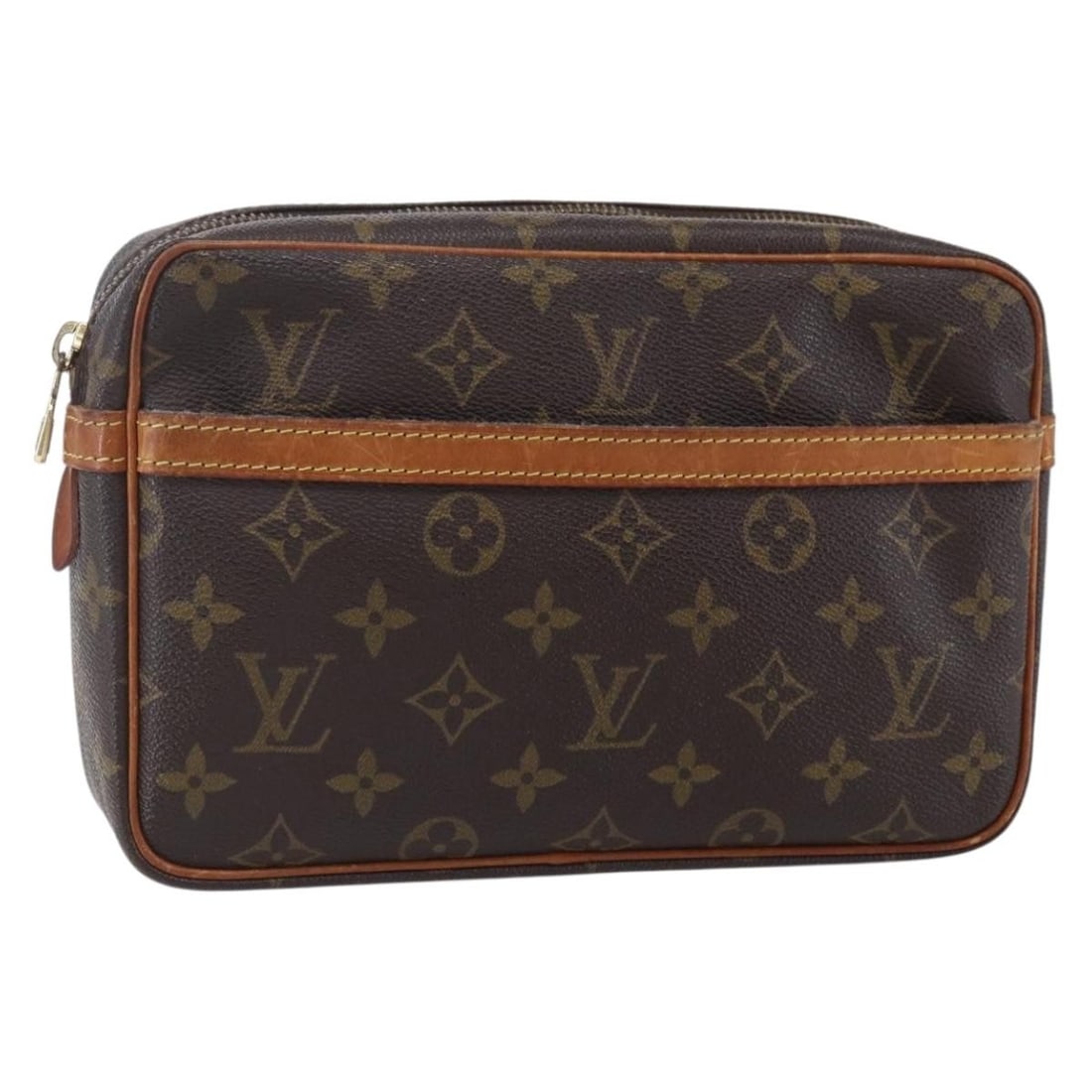 LOUIS VUITTON Monogram Compiegne 23 Clutch Bag M51847 Auth France (1 of 18)