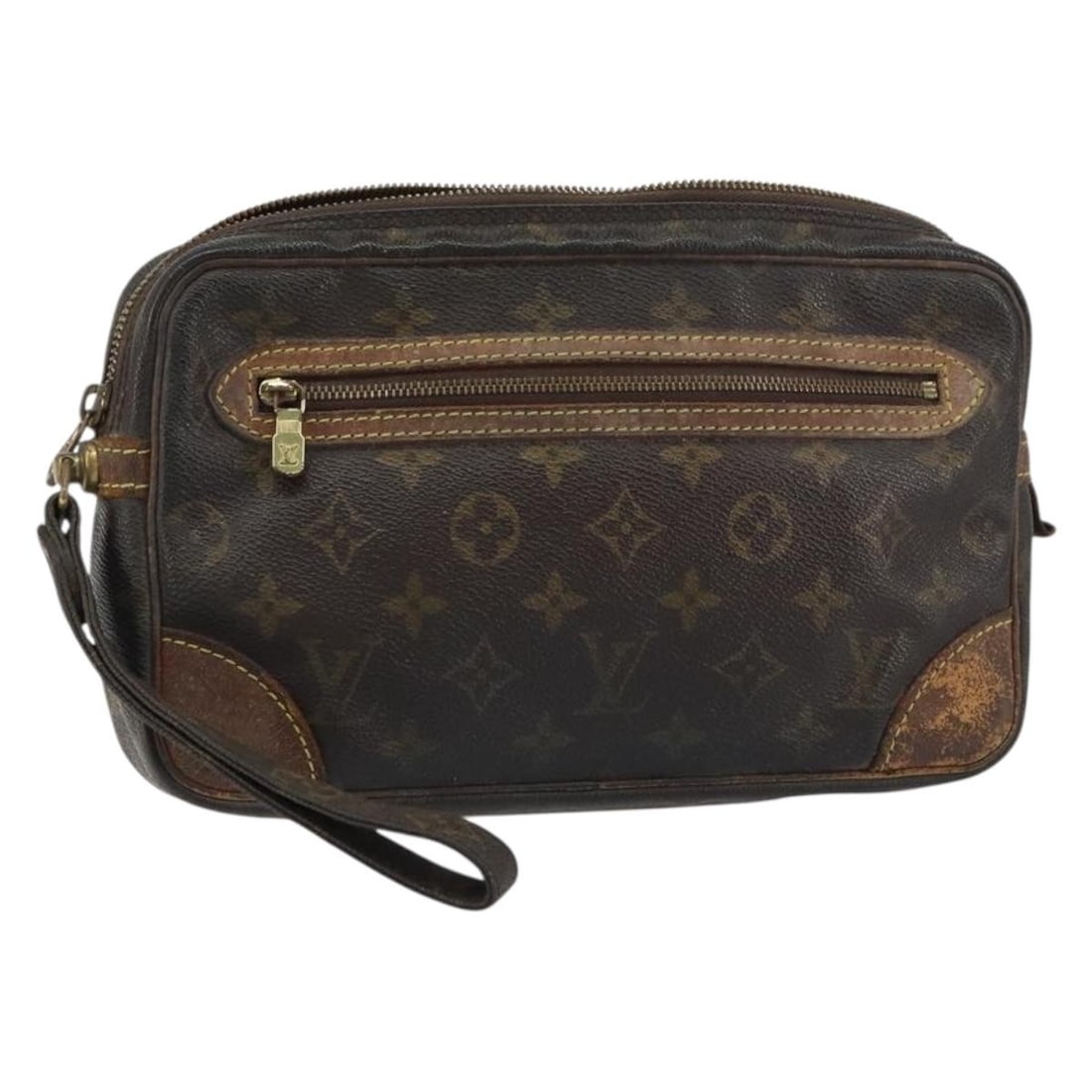 LOUIS VUITTON Monogram Marly Dragonne GM Clutch Bag M51825 France Auth: LOUIS VUITTON Monogram Marly Dragonne GM Clutch Bag M51825 France Auth The LOUIS VUITTON Monogram Marly Dragonne GM Clutch Bag is a stylish accessory that combines luxury and practicality. Crafted in