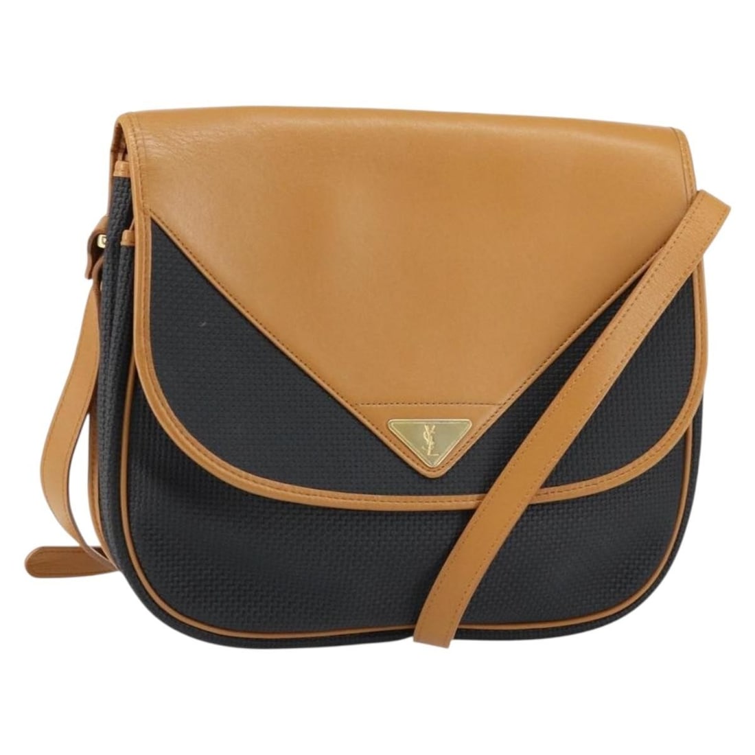 SAINT LAURENT Beige Gold Leather Shoulder Bag Authentic (1 of 18)