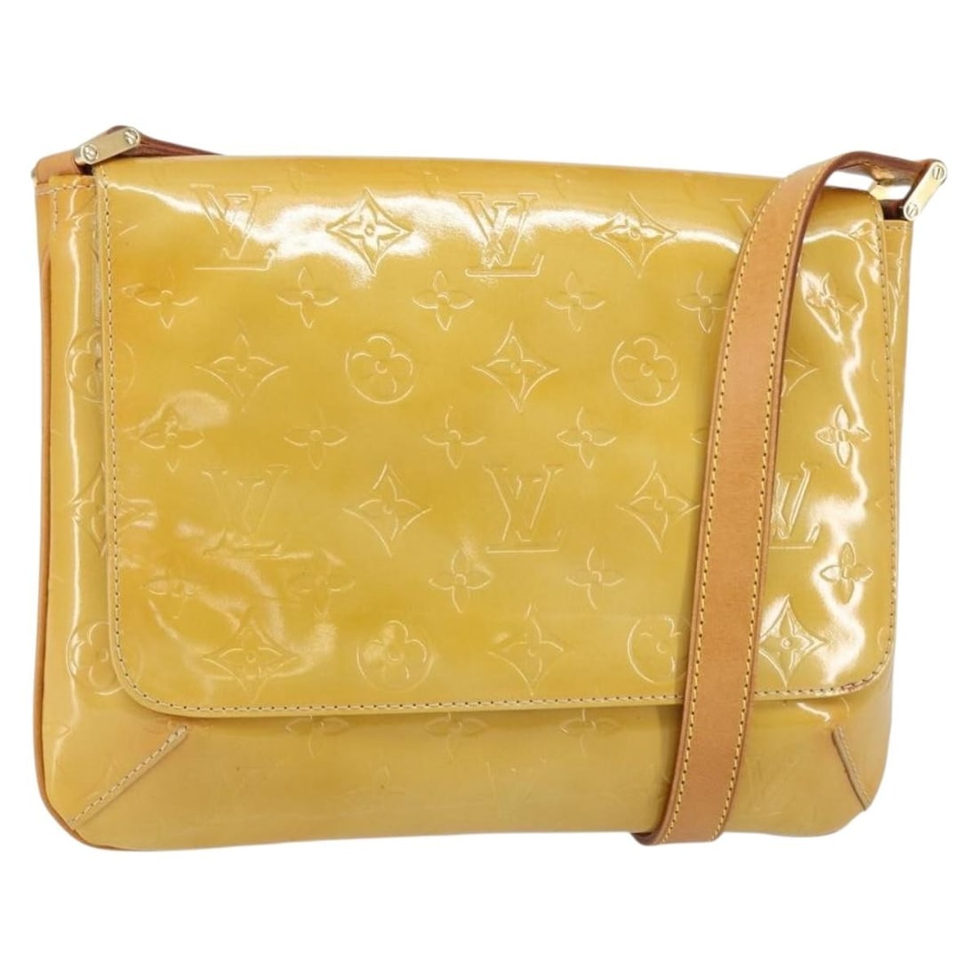 LOUIS VUITTON Monogram Vernis Thompson Street Shoulder Bag Beige M91301 Auth: LOUIS VUITTON Monogram Vernis Thompson Street Shoulder Bag Beige M91301 Auth This LOUIS VUITTON Monogram Vernis Thompson Street Bag features a stylish beige patent leather exterior, making it a chic c