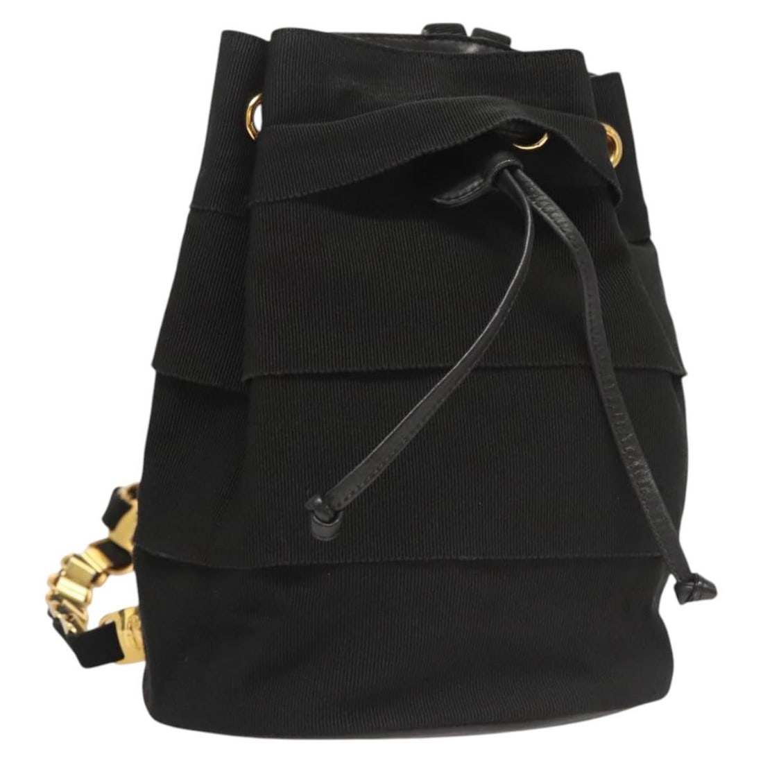 Salvatore Ferragamo Black Gold Canvas Backpack Auth 123717: Salvatore Ferragamo Black Gold Canvas Backpack Auth 123717 This Salvatore Ferragamo Backpack showcases a stylish blend of black canvas and gold accents, making it a chic accessory for daily use. Craft
