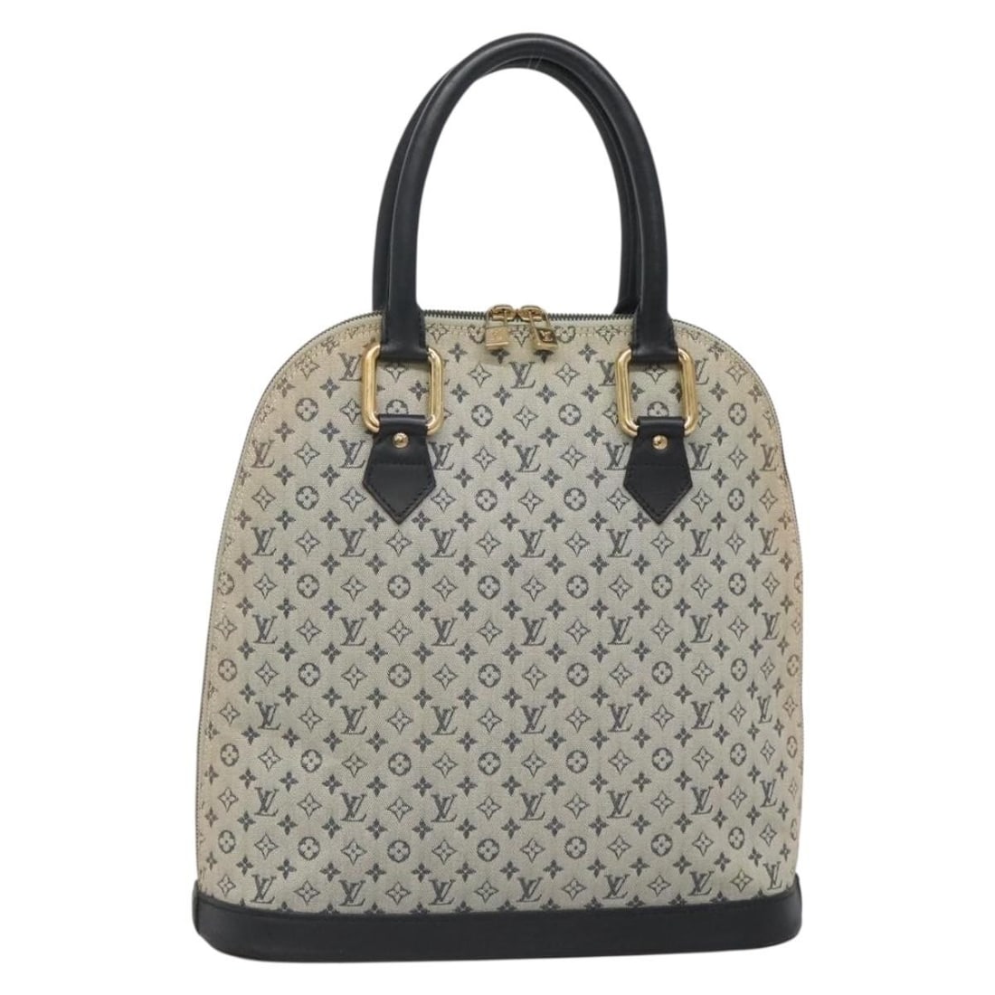 LOUIS VUITTON Monogram Mini Alma Haut Hand Bag Blue M92202 Made in France: LOUIS VUITTON Monogram Mini Alma Haut Hand Bag Blue M92202 Made in France This LOUIS VUITTON Monogram Mini Alma Haut Hand Bag showcases a chic blue exterior crafted from Monogram Mini Canvas. With dim