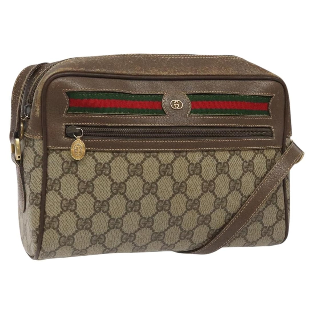 GUCCI GG Supreme Sherry Line Beige Gold Shoulder Bag PVC Auth 001 56 6472 4023: GUCCI GG Supreme Sherry Line Beige Gold Shoulder Bag PVC Auth 001 56 6472 4023 Discover the luxurious GUCCI GG Supreme Web Sherry Line Bag, a stylish shoulder bag crafted from durable PVC leather and
