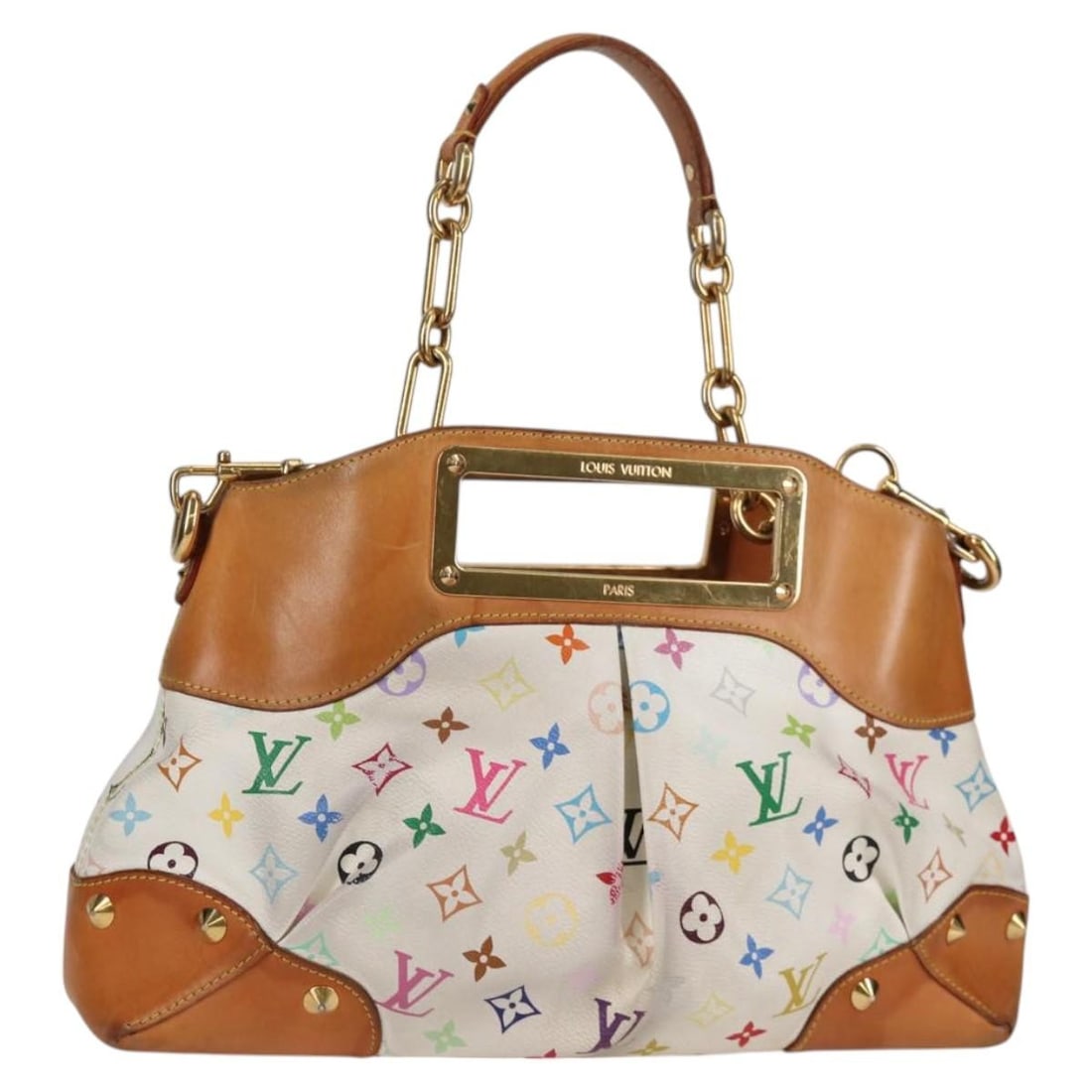 LOUIS VUITTON Monogram Multicolor Judy MM Handbag White M40255 (1 of 18)