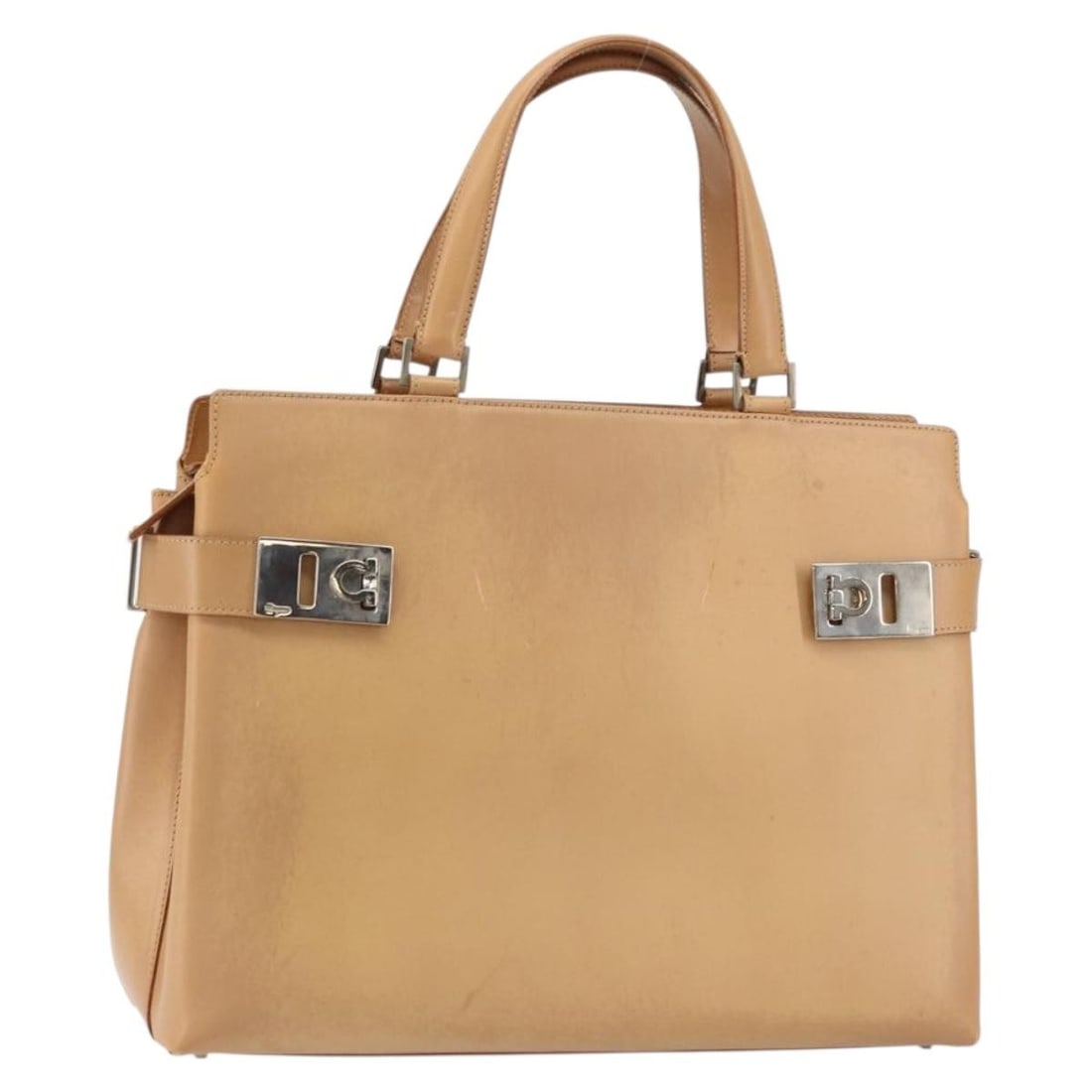Beige Leather Gancini Tote from Salvatore Ferragamo Italy (1 of 18)