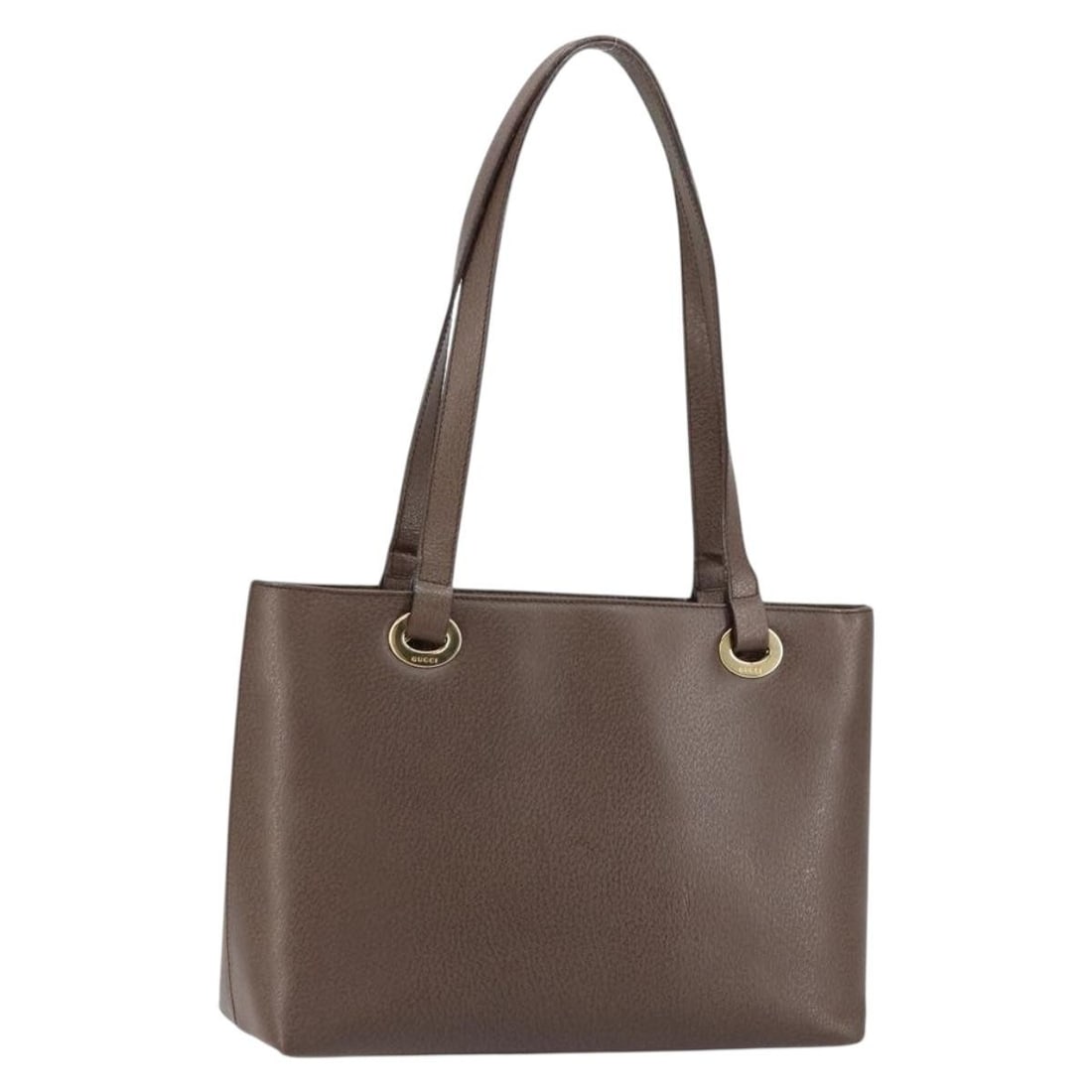 GUCCI Brown Gold Leather Shoulder Bag 002 2058 0480 0 Auth (1 of 18)