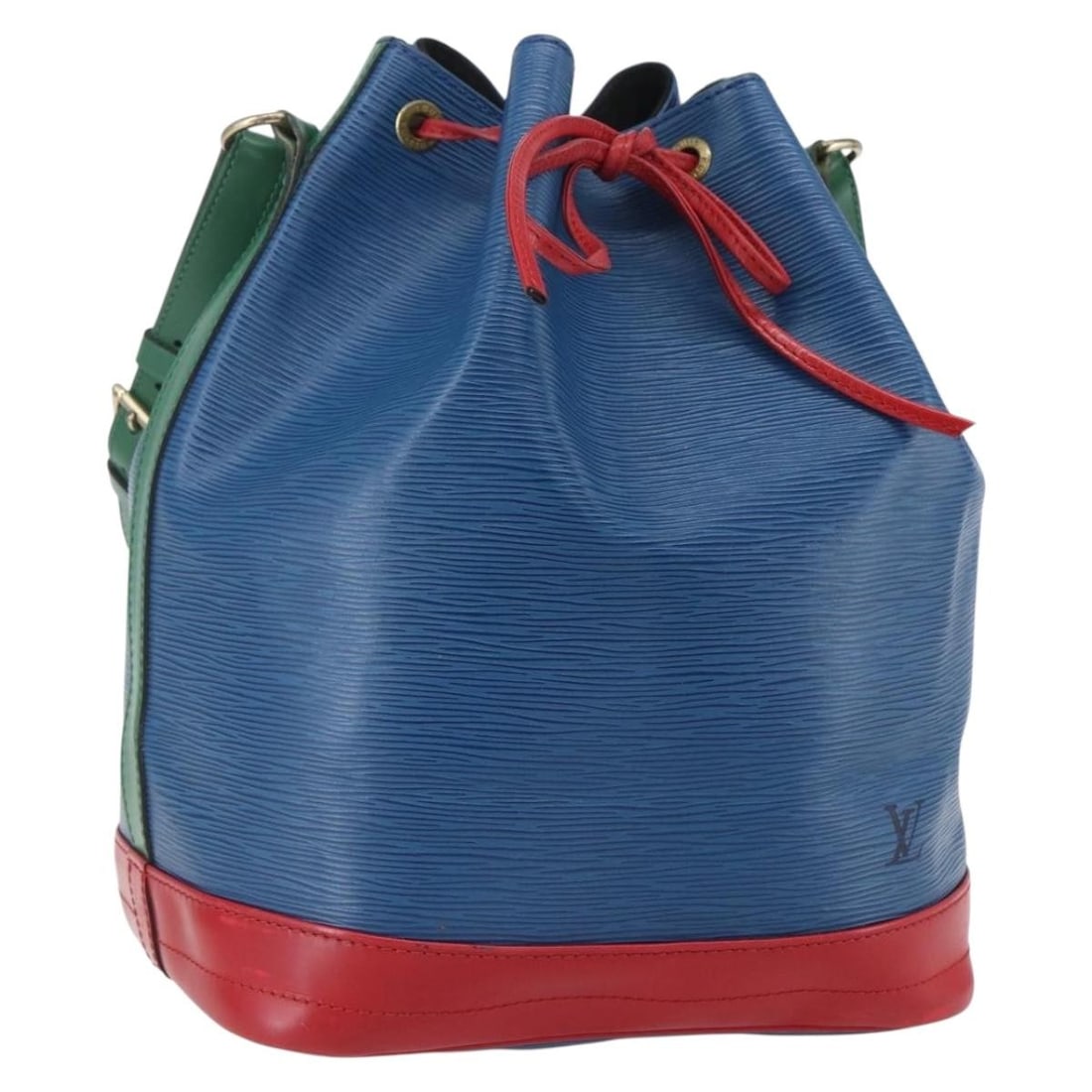 LOUIS VUITTON Epi Tricolor Noe Shoulder Bag Blue Red Green M44082 Auth: LOUIS VUITTON Epi Tricolor Noe Shoulder Bag Blue Red Green M44082 Auth This authentic LOUIS VUITTON Epi Tricolor Noe Shoulder Bag showcases a vibrant blend of blue, red, and green Epi leather, making
