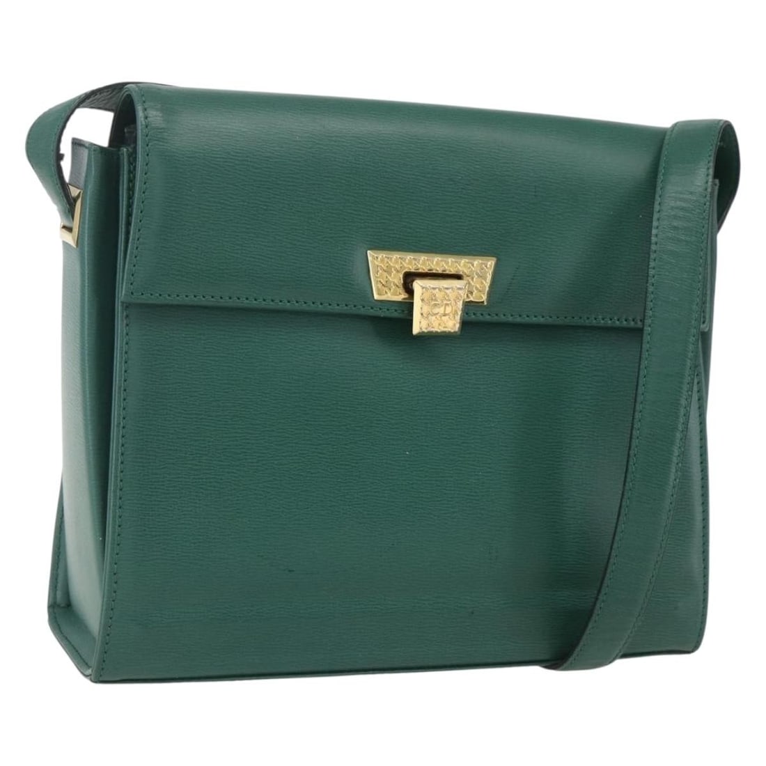 Green and Gold Leather Christian Dior Shoulder Bag with Mirror Accessory (1 of 18)