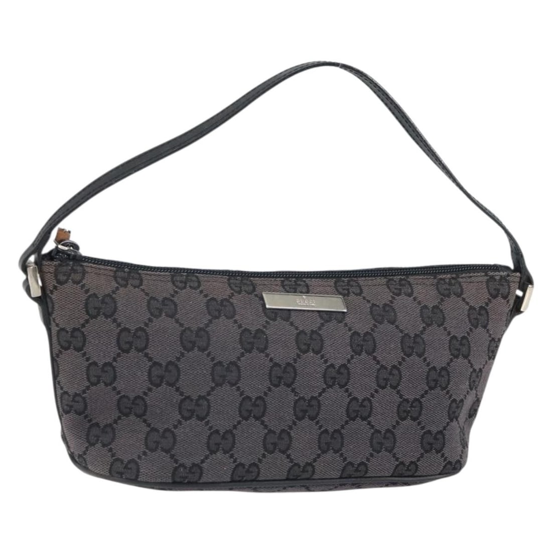 Black GG Canvas Gucci Accessory Pouch Silver Tone 039 1103 (1 of 18)