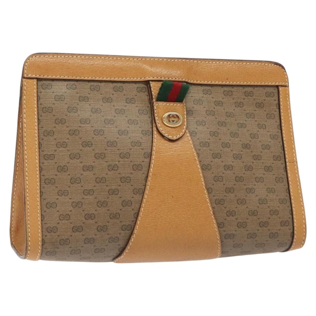 GUCCI Micro GG Supreme Clutch Bag Beige PVC 156 01 032 Auth (1 of 17)