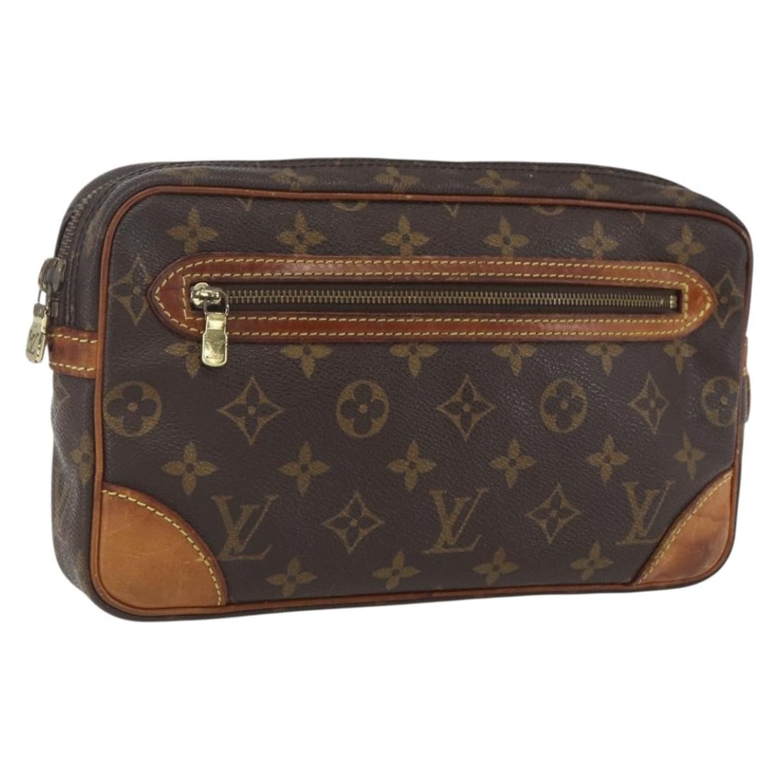 Louis Vuitton Marly Dragonne GM Monogram Canvas Clutch Bag M51825 France: Louis Vuitton Marly Dragonne GM Monogram Canvas Clutch Bag M51825 France This Louis Vuitton Monogram Marly Dragonne GM Clutch Bag is crafted from monogram canvas in a classic clutch style. Made in Fra