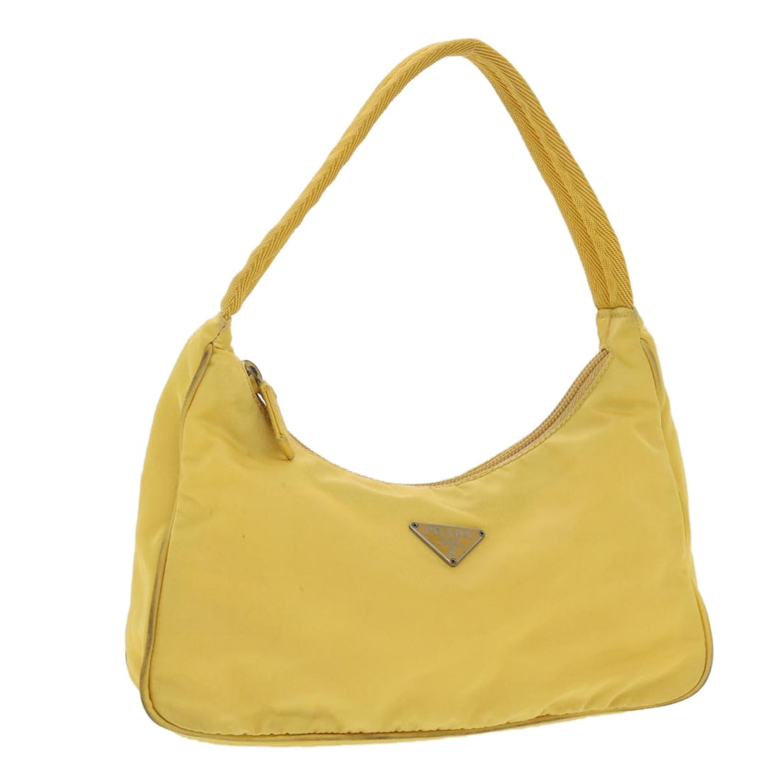 PRADA Yellow Nylon Pouch Made in Italy Auth 40326 (1 of 18)