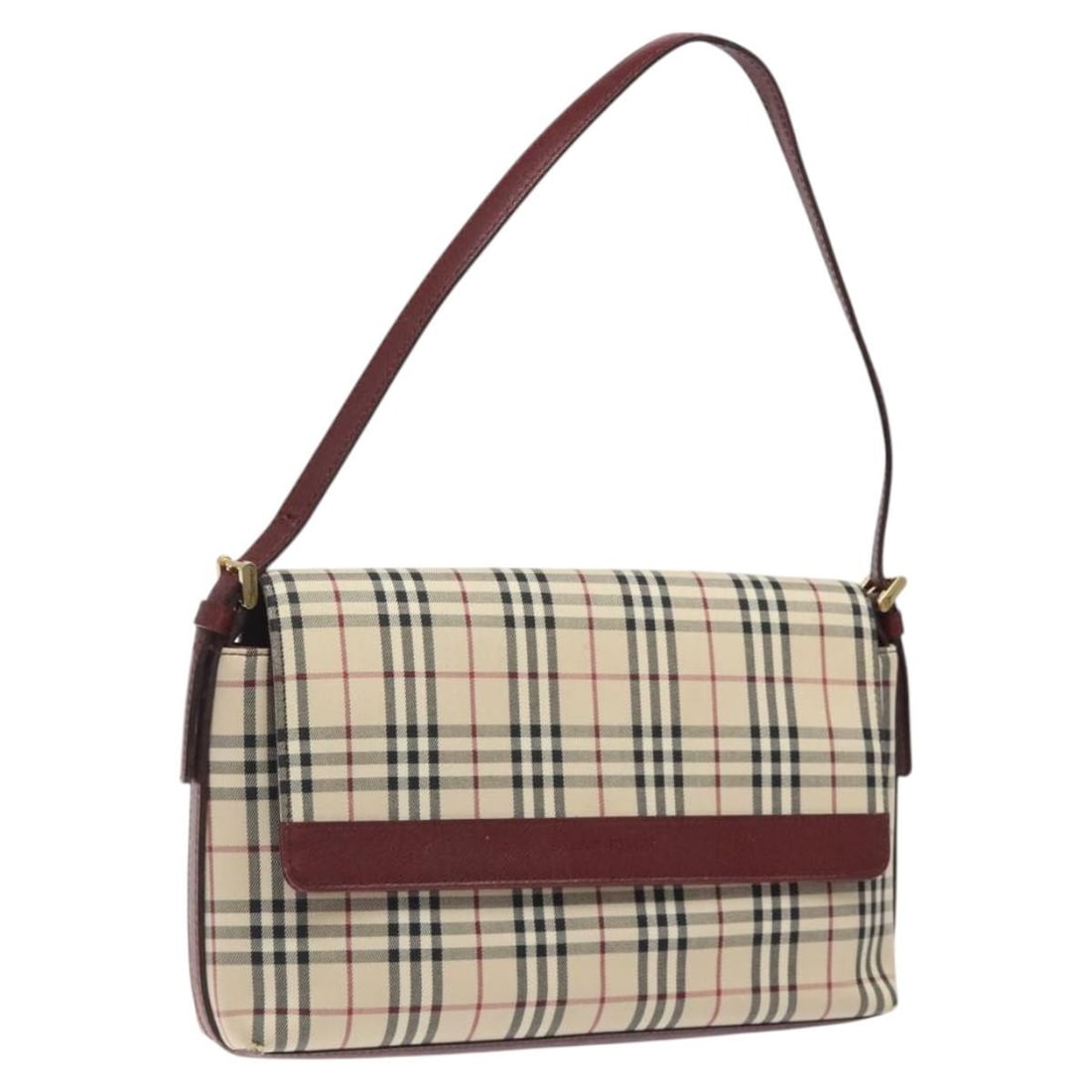 BURBERRY Nova Check Beige Canvas Shoulder Bag Auth (1 of 18)