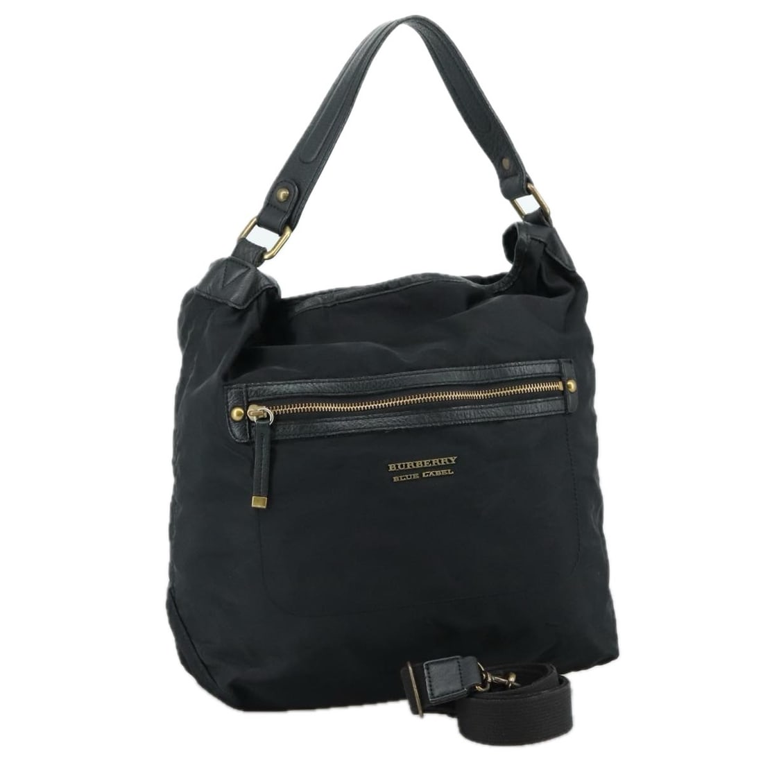 BURBERRY Blue Label Black Nylon Shoulder Bag 2way Made in Japan: BURBERRY Blue Label Black Nylon Shoulder Bag 2way Made in Japan This BURBERRY Blue Label Shoulder Bag combines style and functionality, crafted from durable nylon in a sleek black color. With dimensio