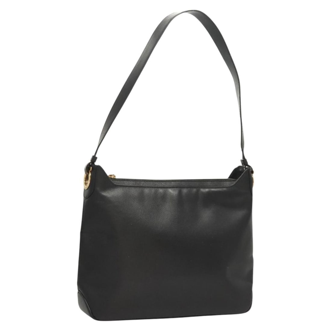 Salvatore Ferragamo Black Gold Leather Shoulder Bag Made in Italy (1 of 18)